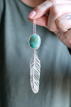 Penjoll de ploma amb Turquesa natural.