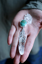 Penjoll de ploma amb Turquesa natural.