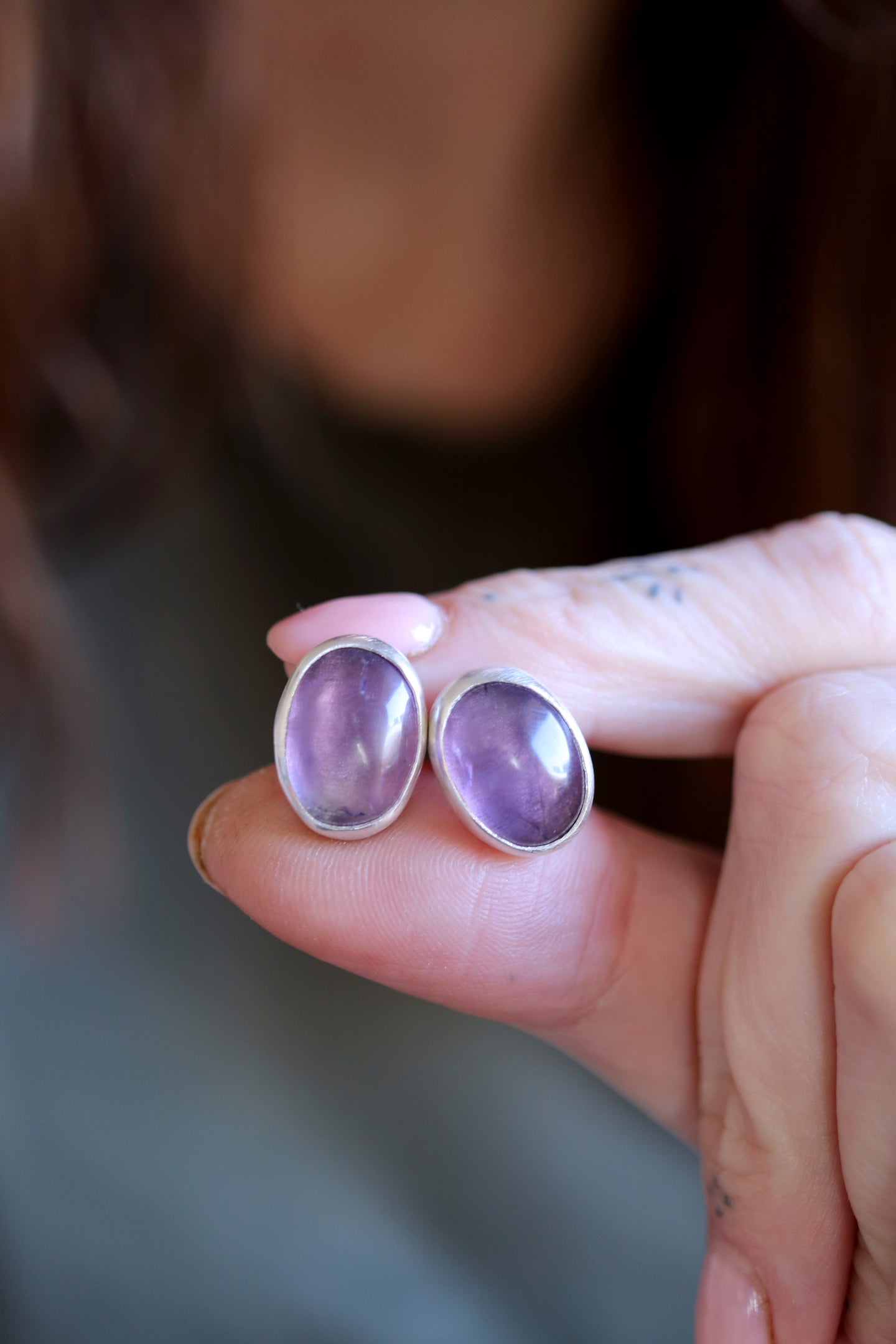 Arracades de plata amb Ametistes.