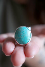 Anell de ploma de plata amb Turquesa natural.