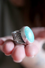 Anell de ploma de plata amb Turquesa natural.
