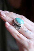 Anell de ploma de plata amb Turquesa natural.