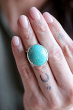 Anell de ploma de plata amb Turquesa natural.