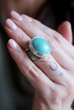 Anell de ploma de plata amb Turquesa natural.