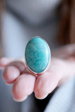 Anell de plata amb Amazonita natural.