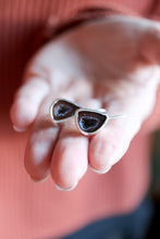 Arracades de plata amb geoda d'Àgata.