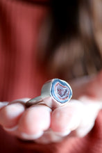 Anell de plata amb geoda d'Àgata.