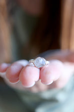 Anell de plata amb Diamant Herkimer. (Talla 10)