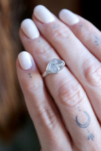 Anell de plata amb Diamant Herkimer. (Talla 10)