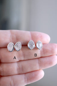 Arracades petites de plata amb Diamant Herkimer.