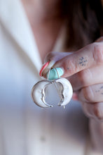 Arracades mitja Lluna de plata i os.