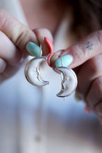 Arracades mitja Lluna de plata i os.