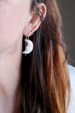 Arracades mitja Lluna de plata i os.