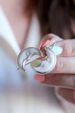 Arracades mitja Lluna de plata i os.