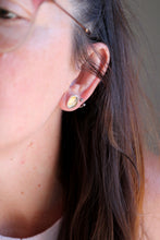 Arracades de plata amb Quars Citrí facetat.