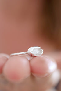 Anell de plata amb Diamant Herkimer.