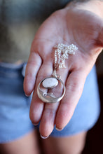 Penjoll de mitja Lluna de plata amb Pedra Lluna.