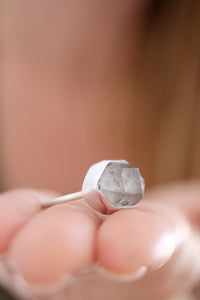 Anell de plata amb Diamant Herkimer.