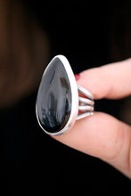 Anell de plata amb Obsidiana.