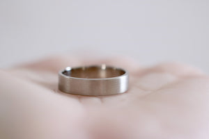 White Gold Wedding Band. 18kt white gold ring. 5mm. Made to Order.