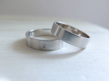 White Gold Wedding Band Set. Made to Order.