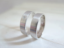 White Gold Wedding Band Set. Made to Order.